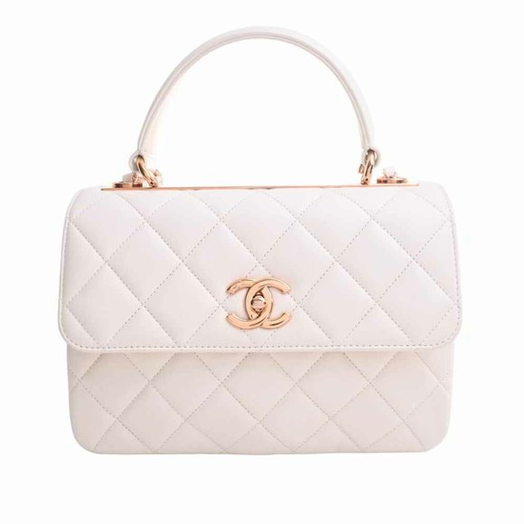 CHANEL Handbags - CHANEL Chanel lambskin matelasse here mark trendy CC chain handbag white ladies